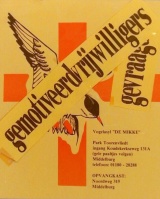 Wervingsaffiche voor vrijwilligers bij vogelasiel De Mikke in Middelburg, 1997, Zeeuwse Bibliotheek, Beeldbank Zeeland, recordnr. 17805